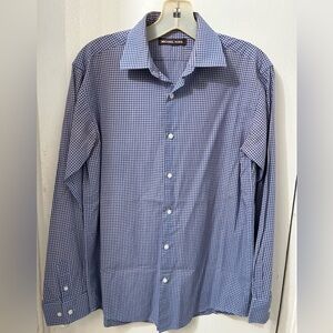 Boys Michael Kors Long Sleeve Button Down Blue Plaid Size 18